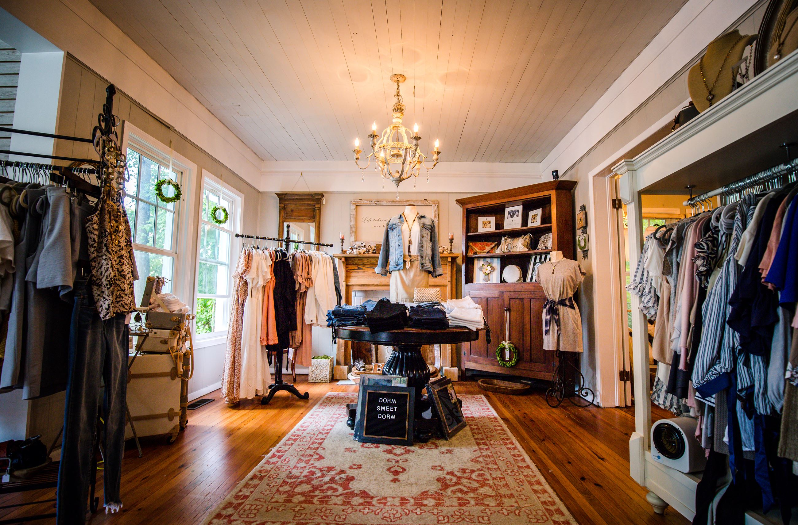 inside of a women's clothing shop 