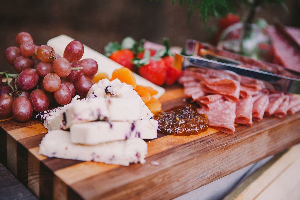 charcuterie board by the local peach