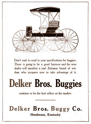 Delker Brothers Carriage Company ad from the early 20th century