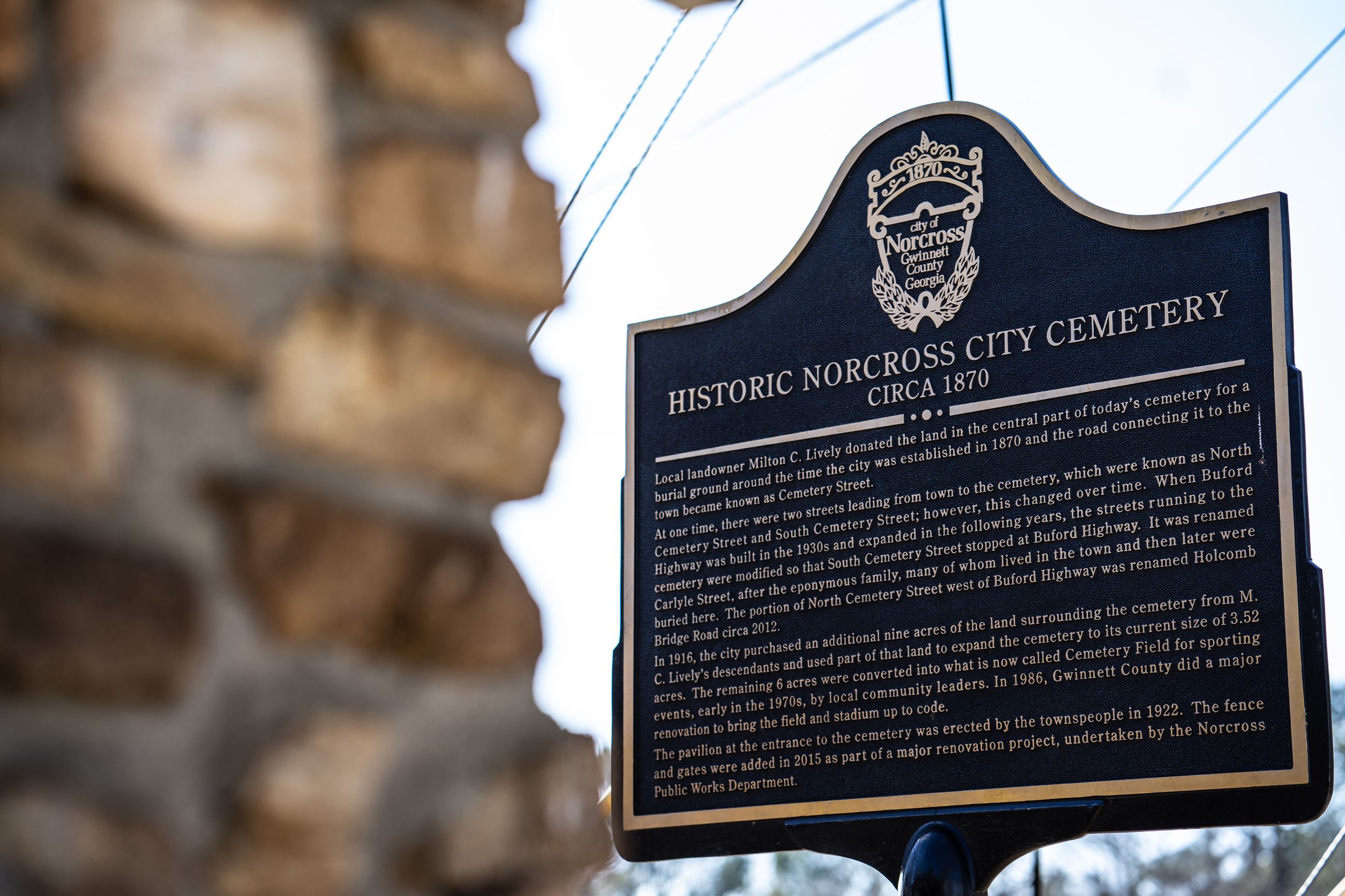 norcross cemetery sign
