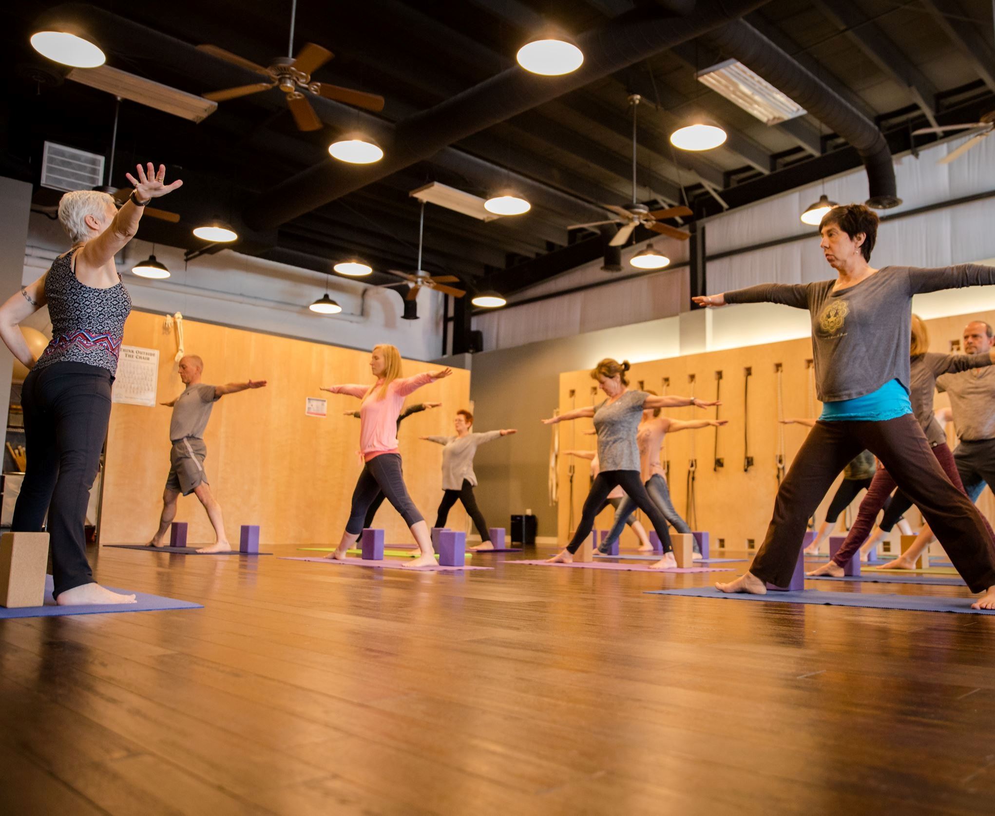 Women taking a yoga class